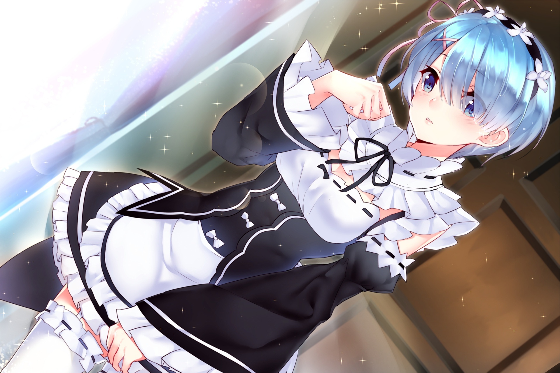 Blue-haired neko loli with a maid outfit - wide 7