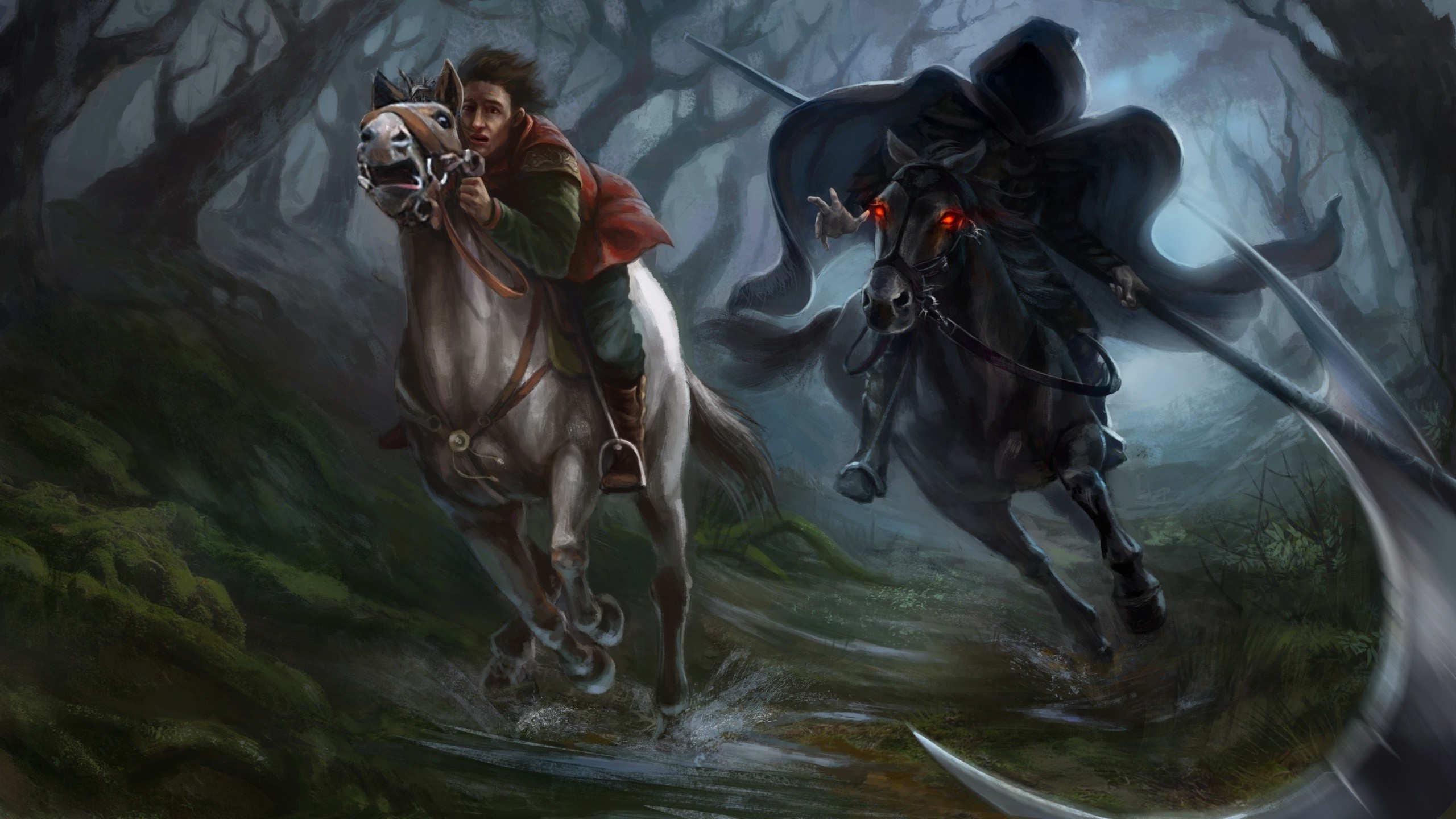 The Reaper, Horse, Scythe, Artwork Wallpaper.