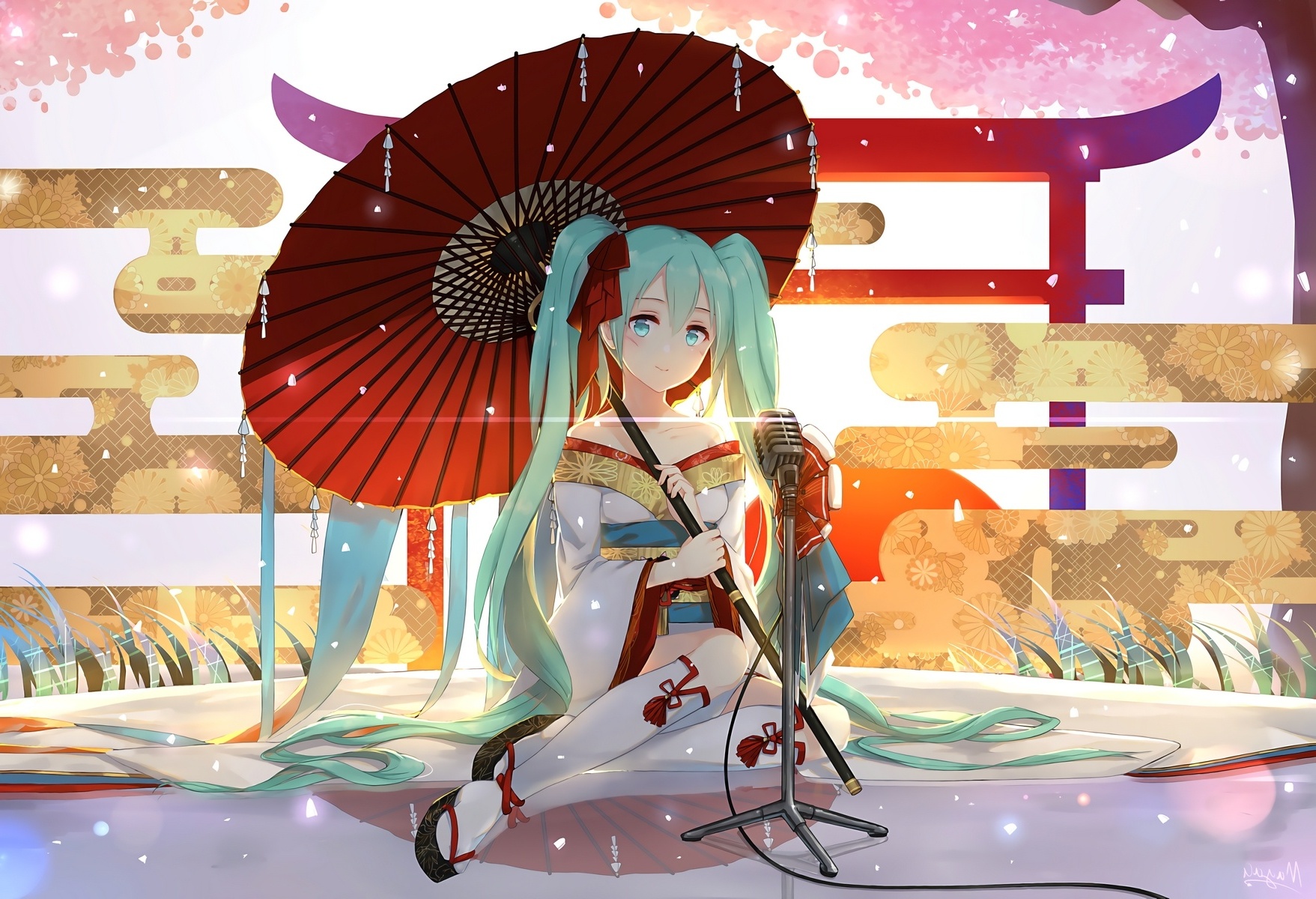 Wallpaper Hatsune Miku Twintails Vocaloid Traditional Clothes Resolution X Wallpx