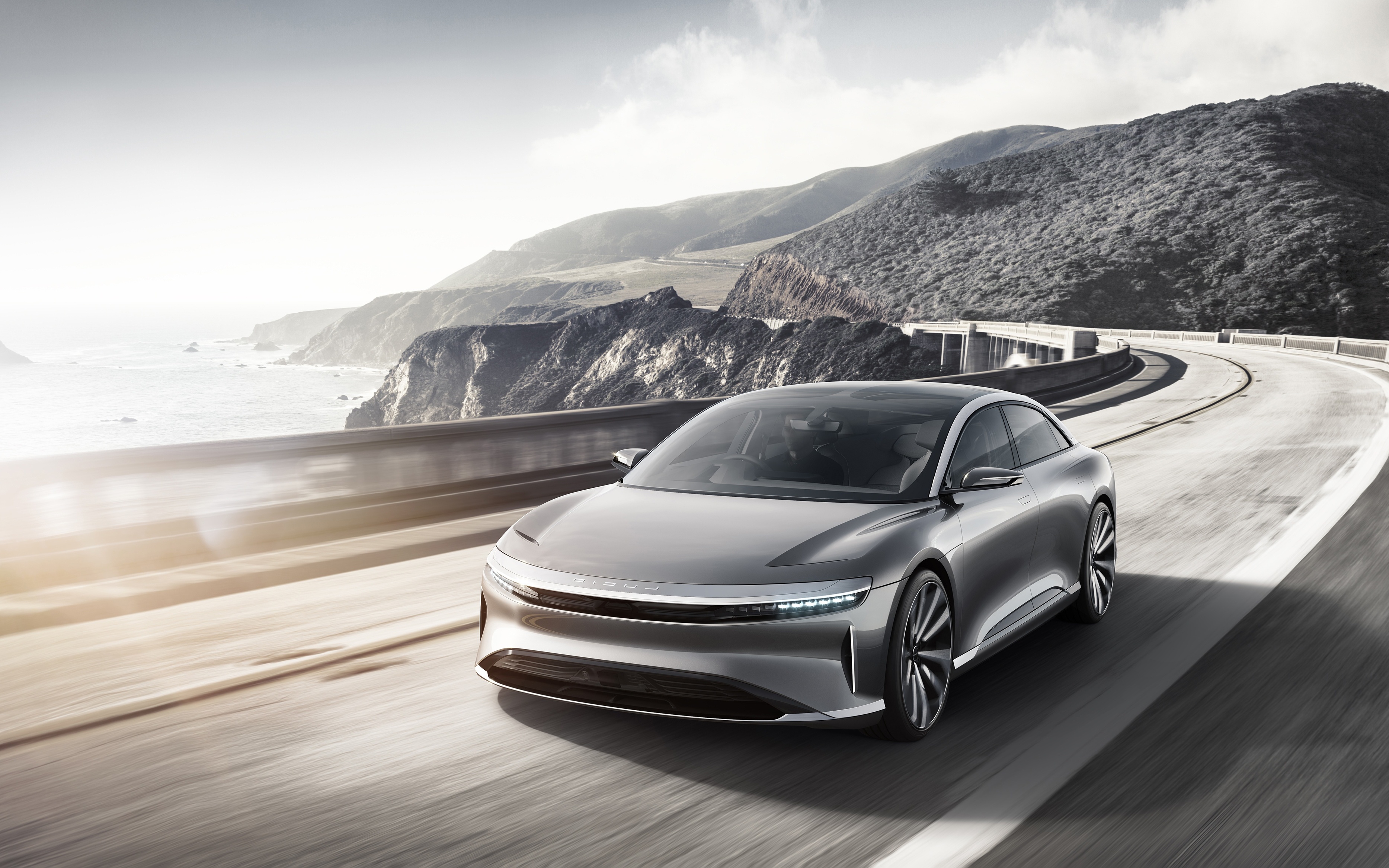 Wallpaper Lucid Air, Cars, Road, Luxury, Electric Car, Silver ...