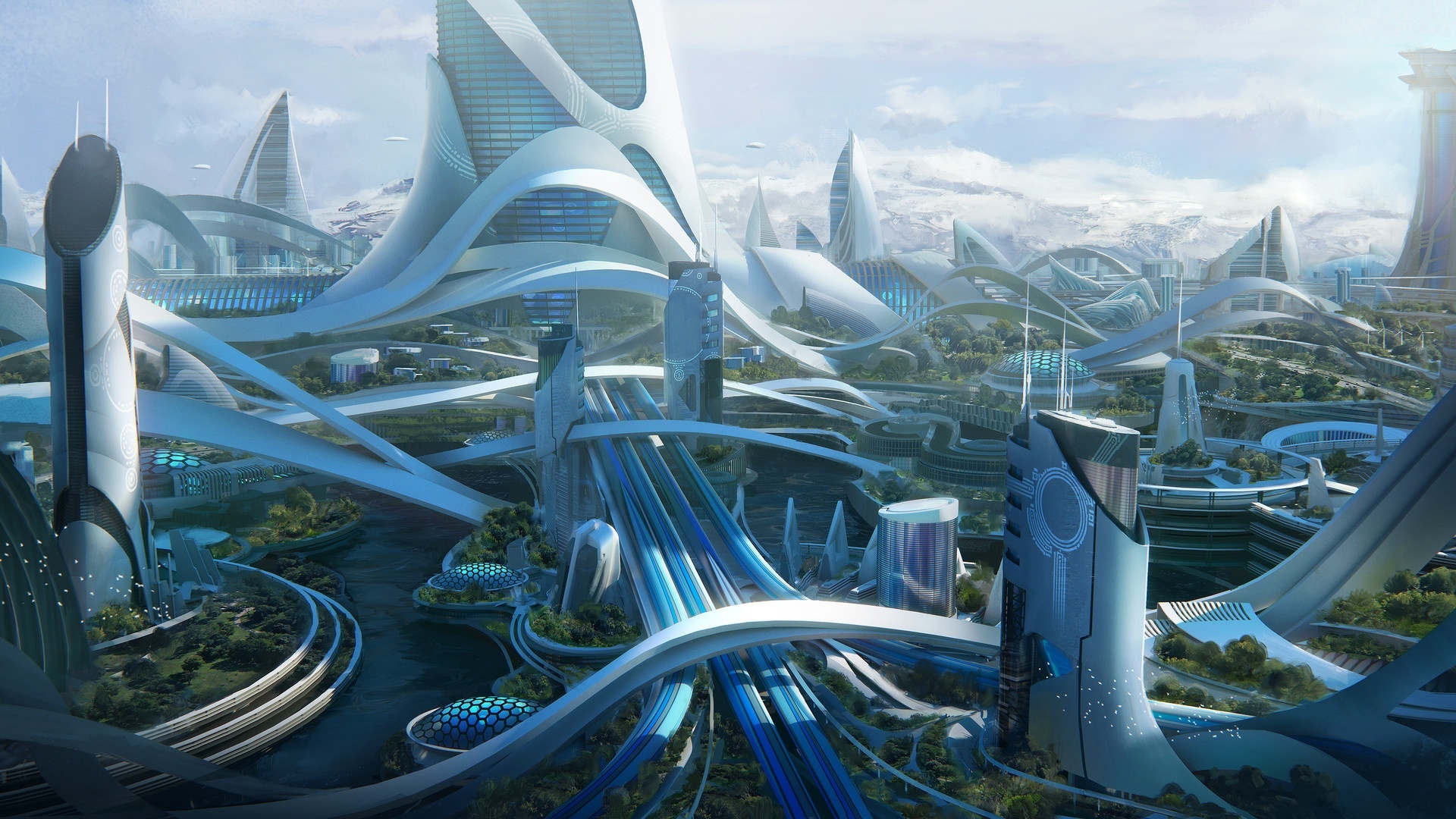 Wallpaper Buildings, Sci-Fi, Futuristic City, Digital Art, Towers ...