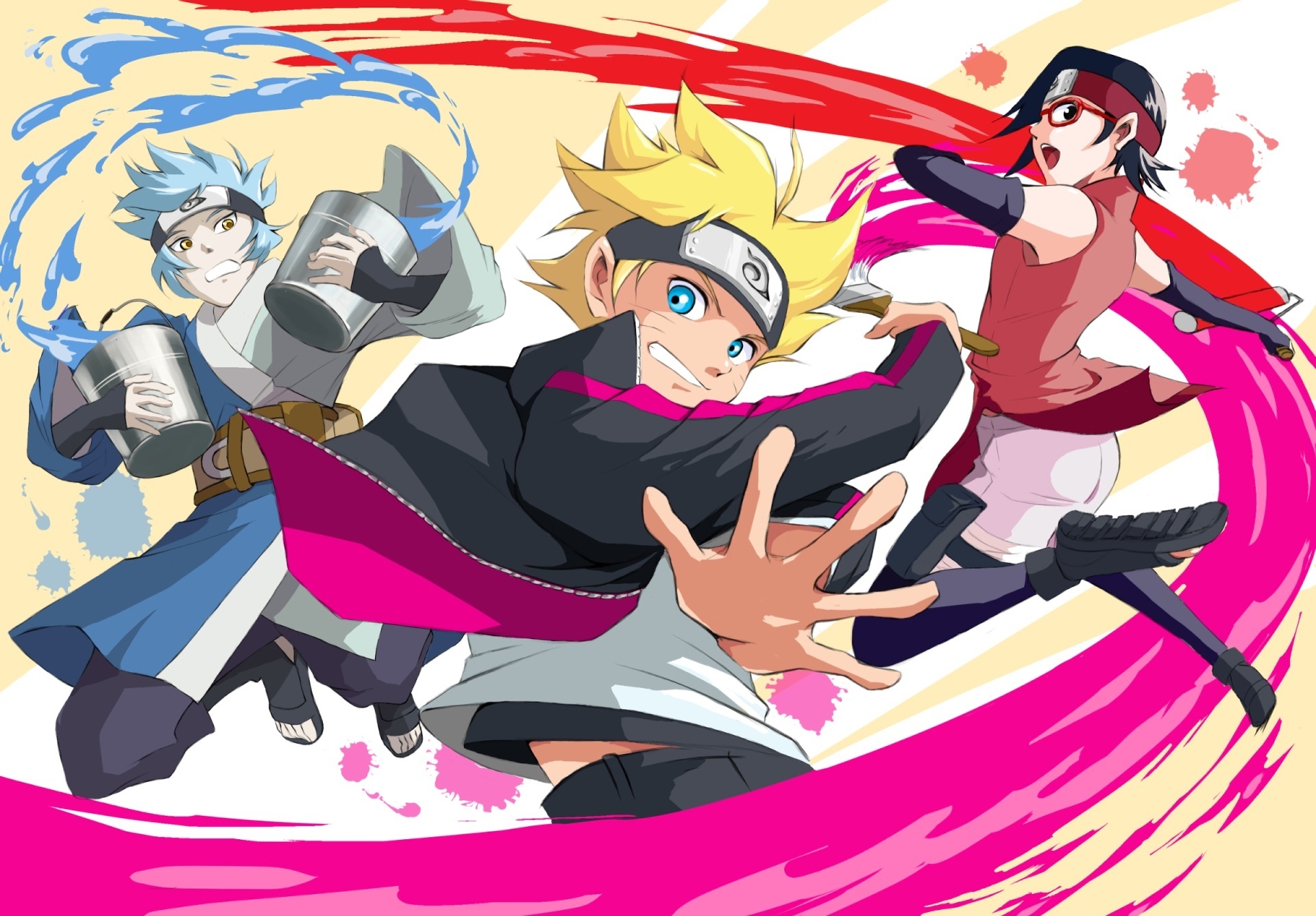 Boruto: Naruto Next Generation - Sarada Uchiha, Boruto Uzumaki e Mitsuki 2K  baixar papel de parede