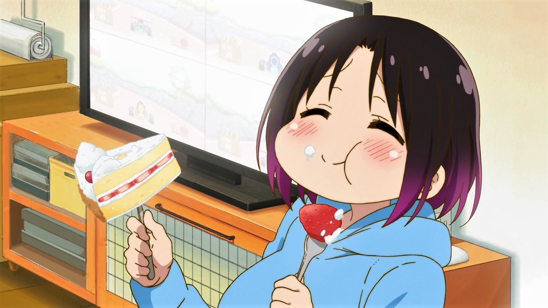 Happy Face, Elma, Cute, Eating, Kobayashi-San Chi No Maid Dragon.