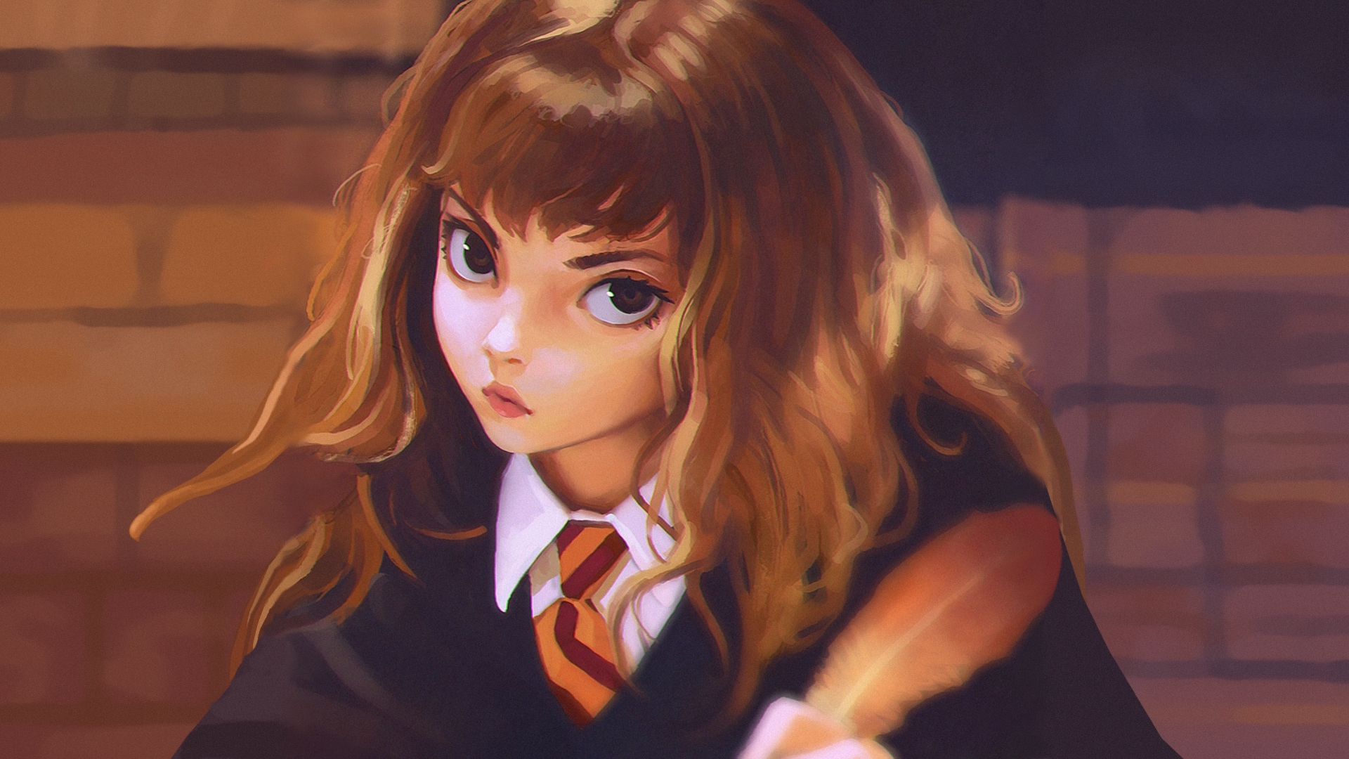 HD wallpaper: hermione granger, anime style, harry potter, feather, semi  realistic | Wallpaper Flare