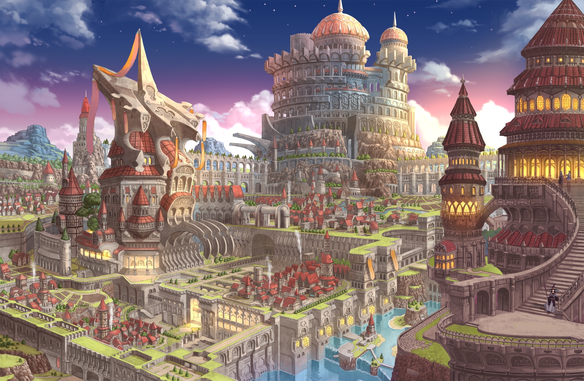 castle corridor anime style background Stock Illustration | Adobe Stock