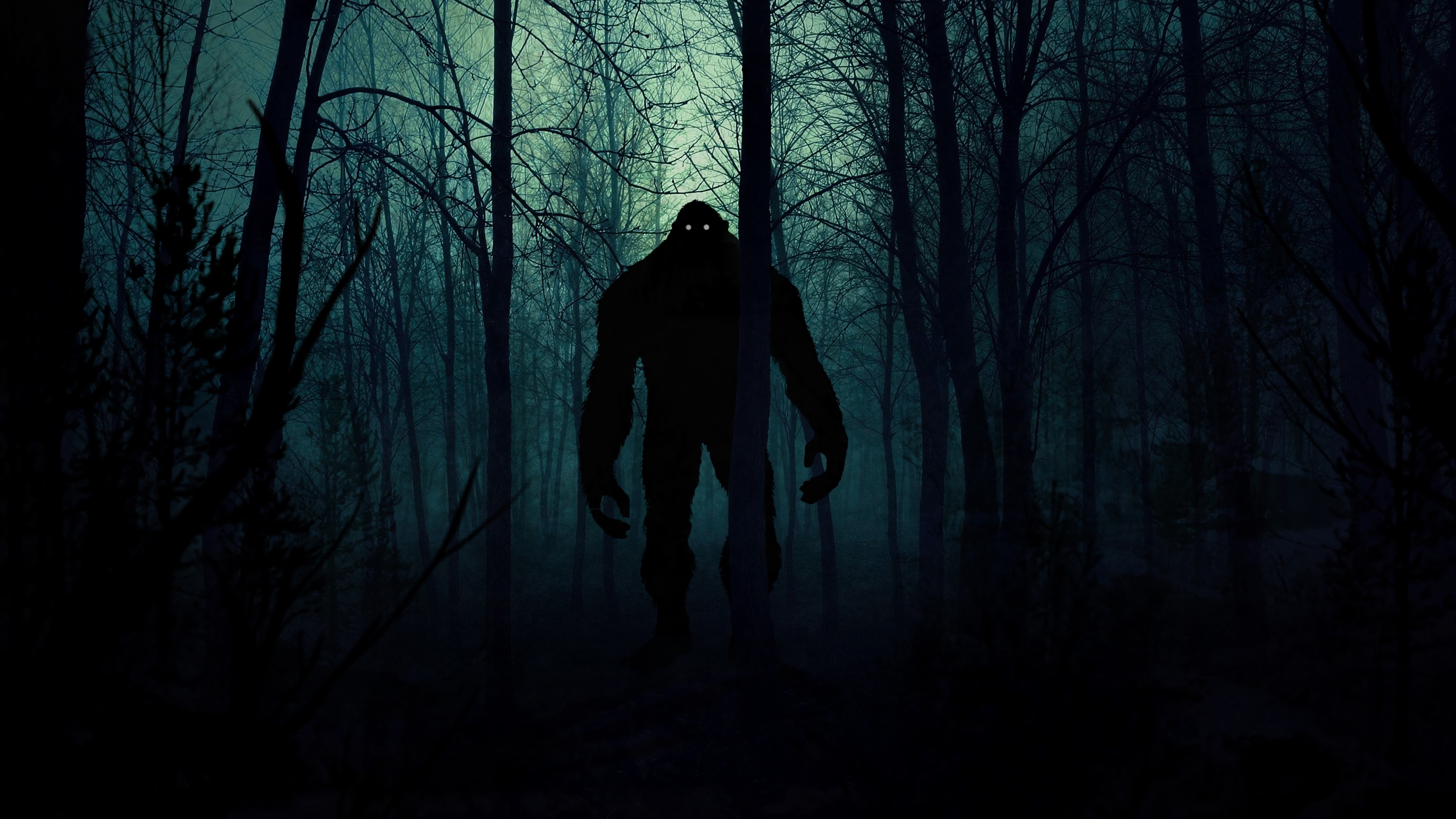 Ночные хорроры. Panheads Band монстр. Страшные монстры в лесу ночью.