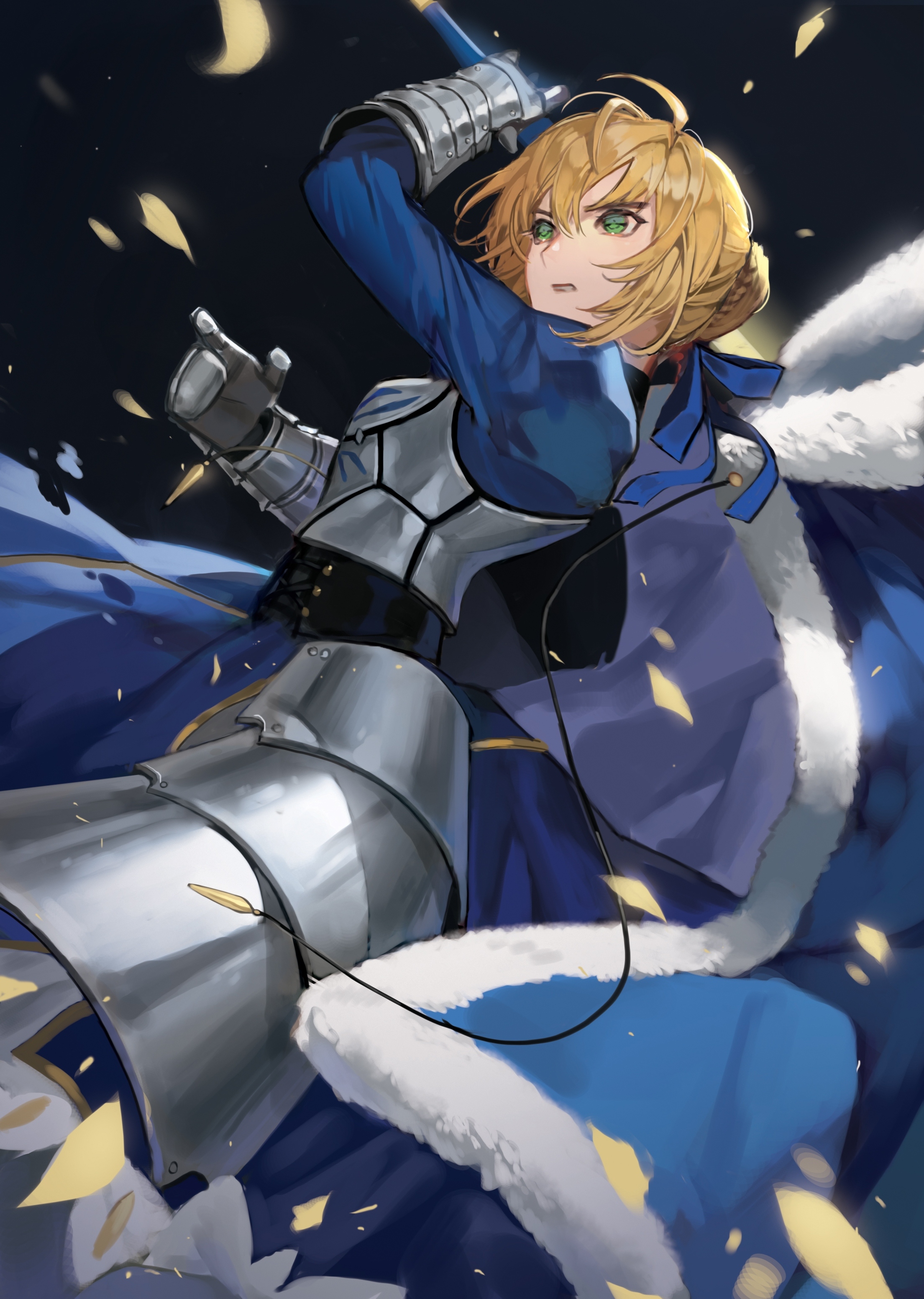 Wallpaper Saber, Gloves, Armor, Cape, Fate Stay Night, Blonde ...