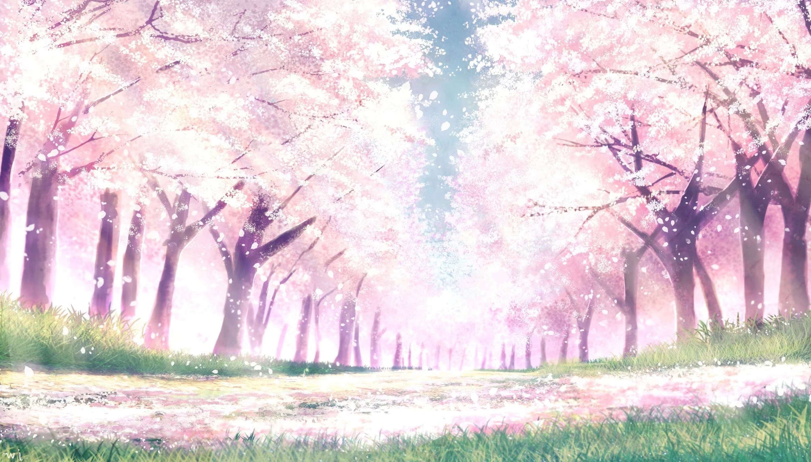 Beautiful sakura tree background under the sky 15436288 Vector Art at  Vecteezy