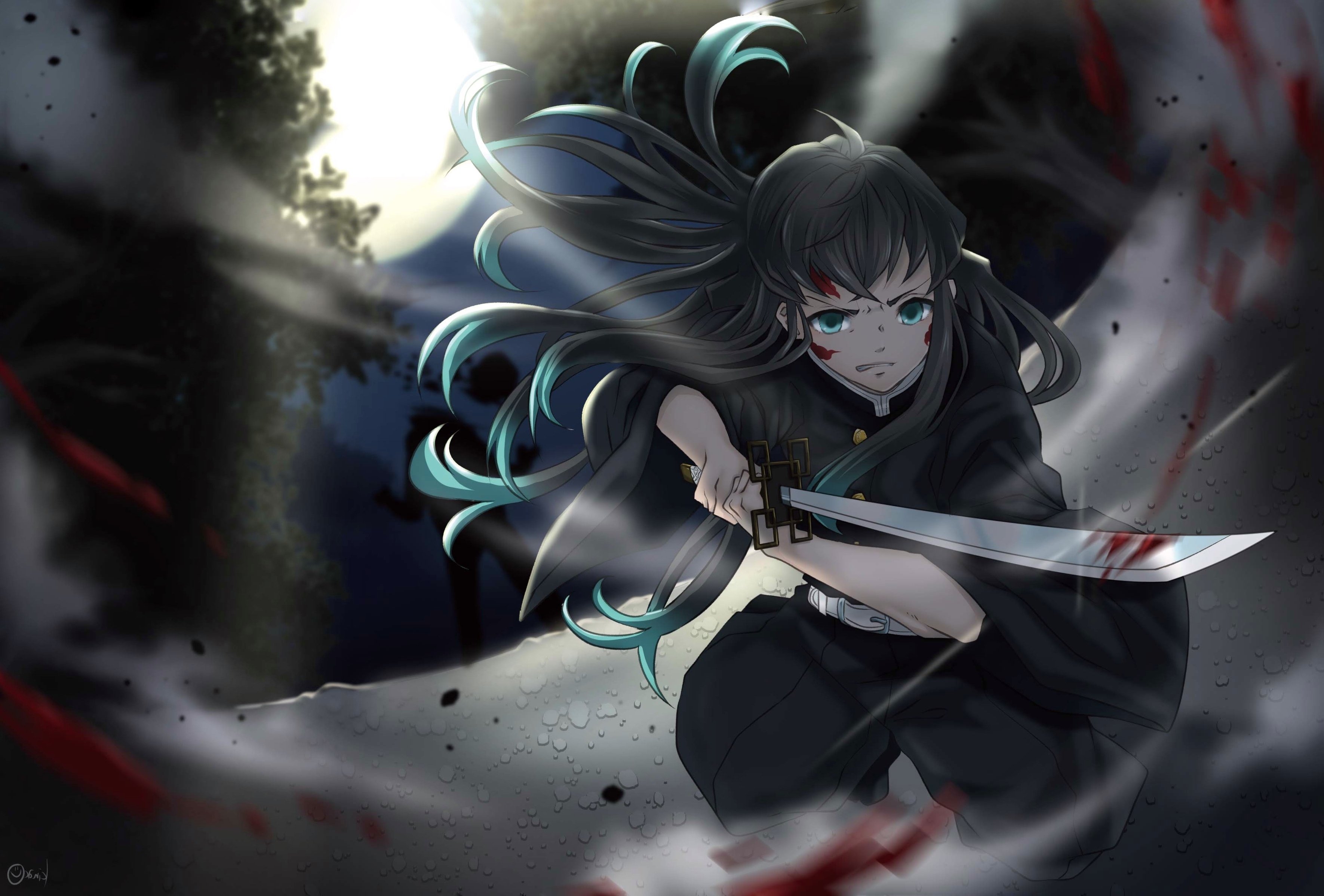 Wallpaper Katana Demon Slayer Muichiro Tokito Kimetsu No Yaiba Black Hair Resolution 3541x2396 Wallpx