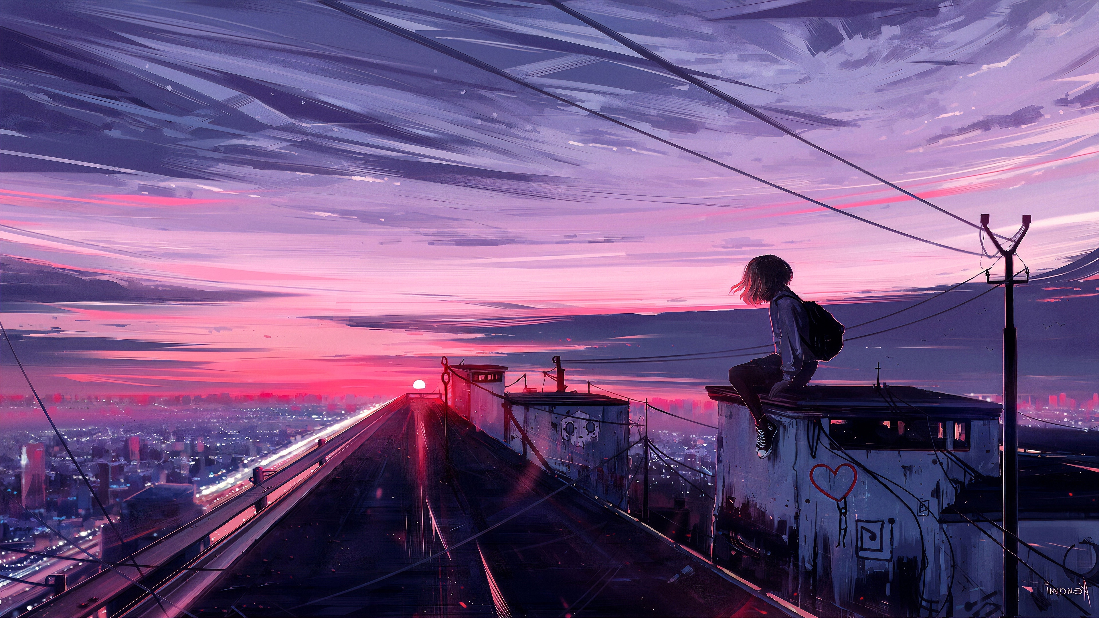 Anime sunset HD wallpapers | Pxfuel