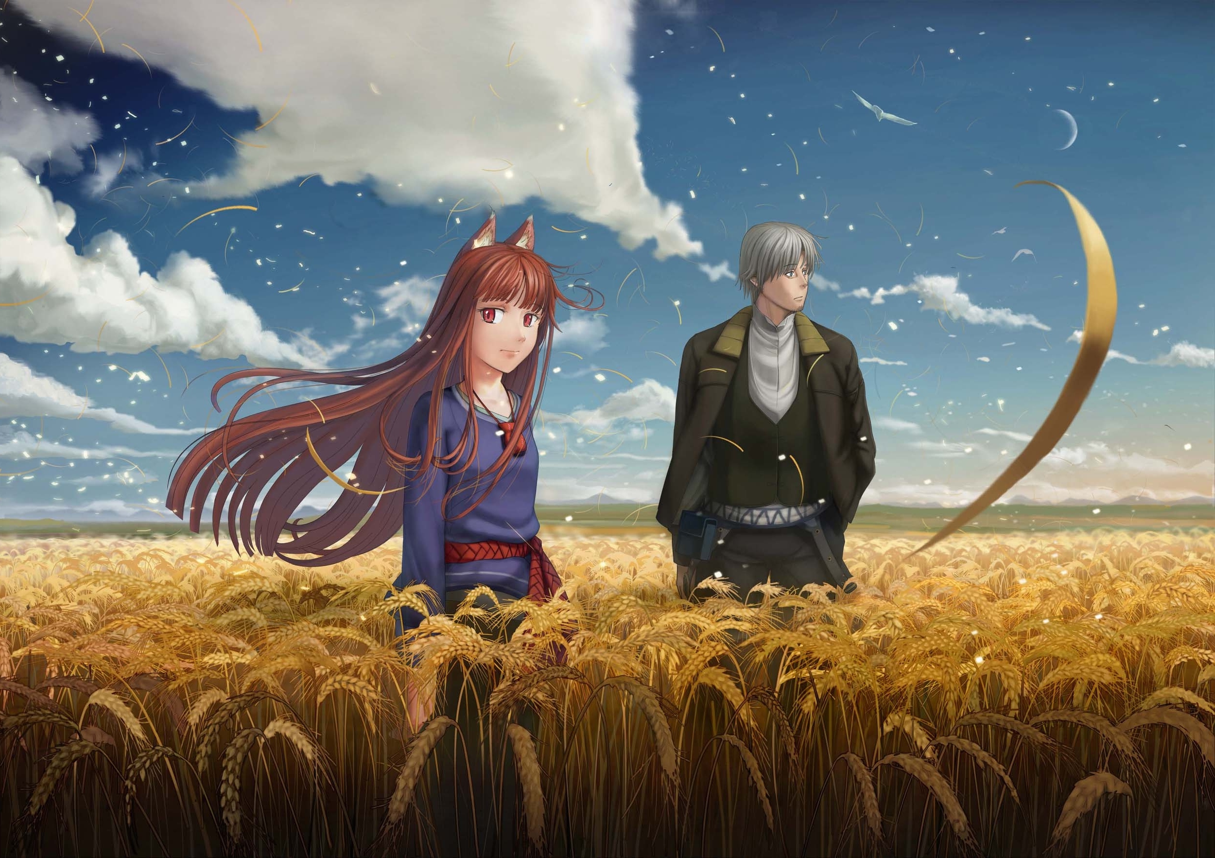 Foxgirl in wheat field by Krilatiy1 on DeviantArt