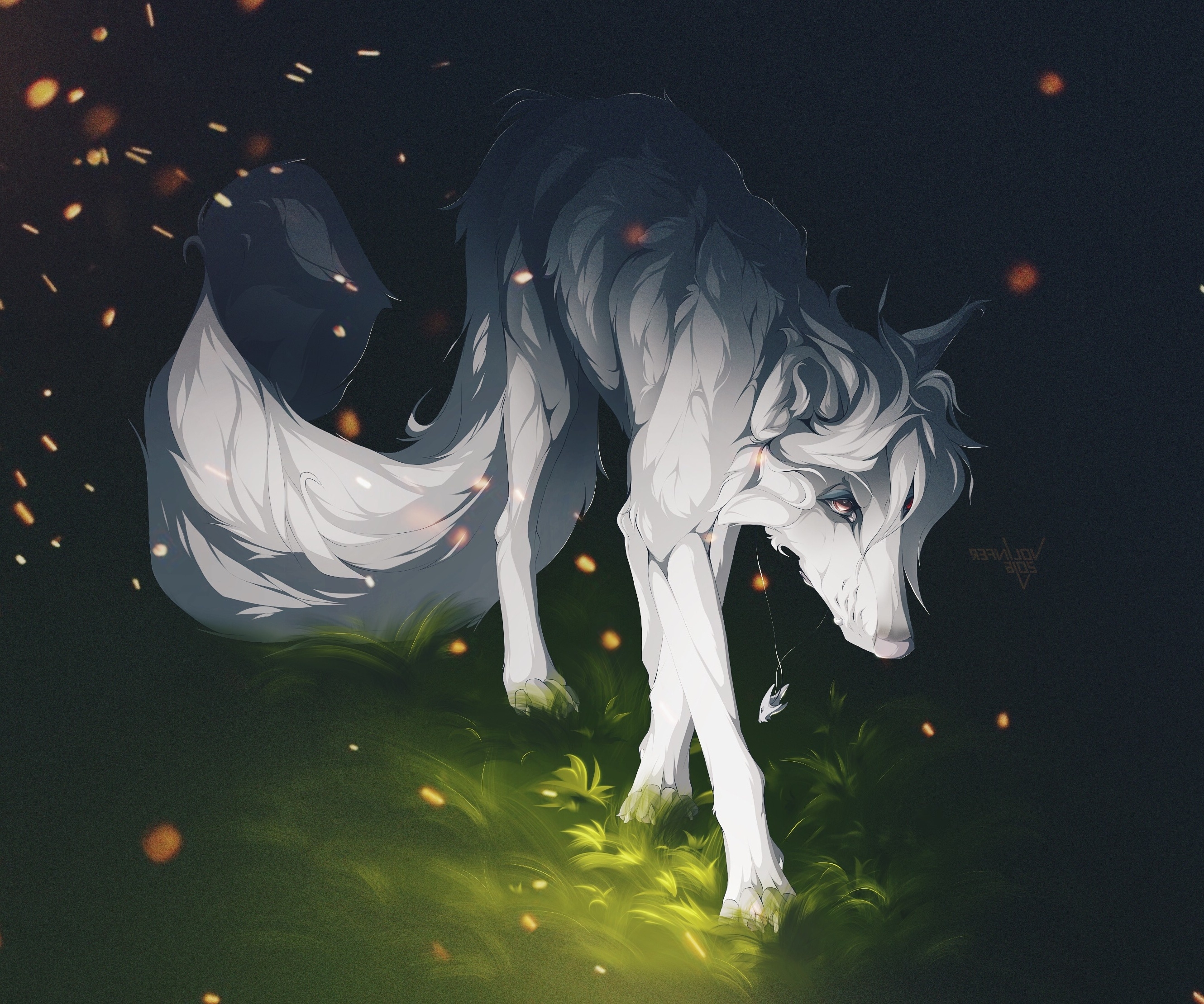 Белая волчица аниме