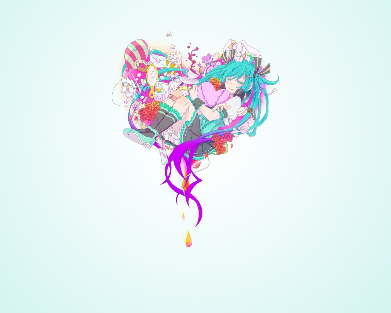 Wallpaper Vocaloid, Hatsune Miku, Colorful - Resolution:2560x1440 - Wallpx