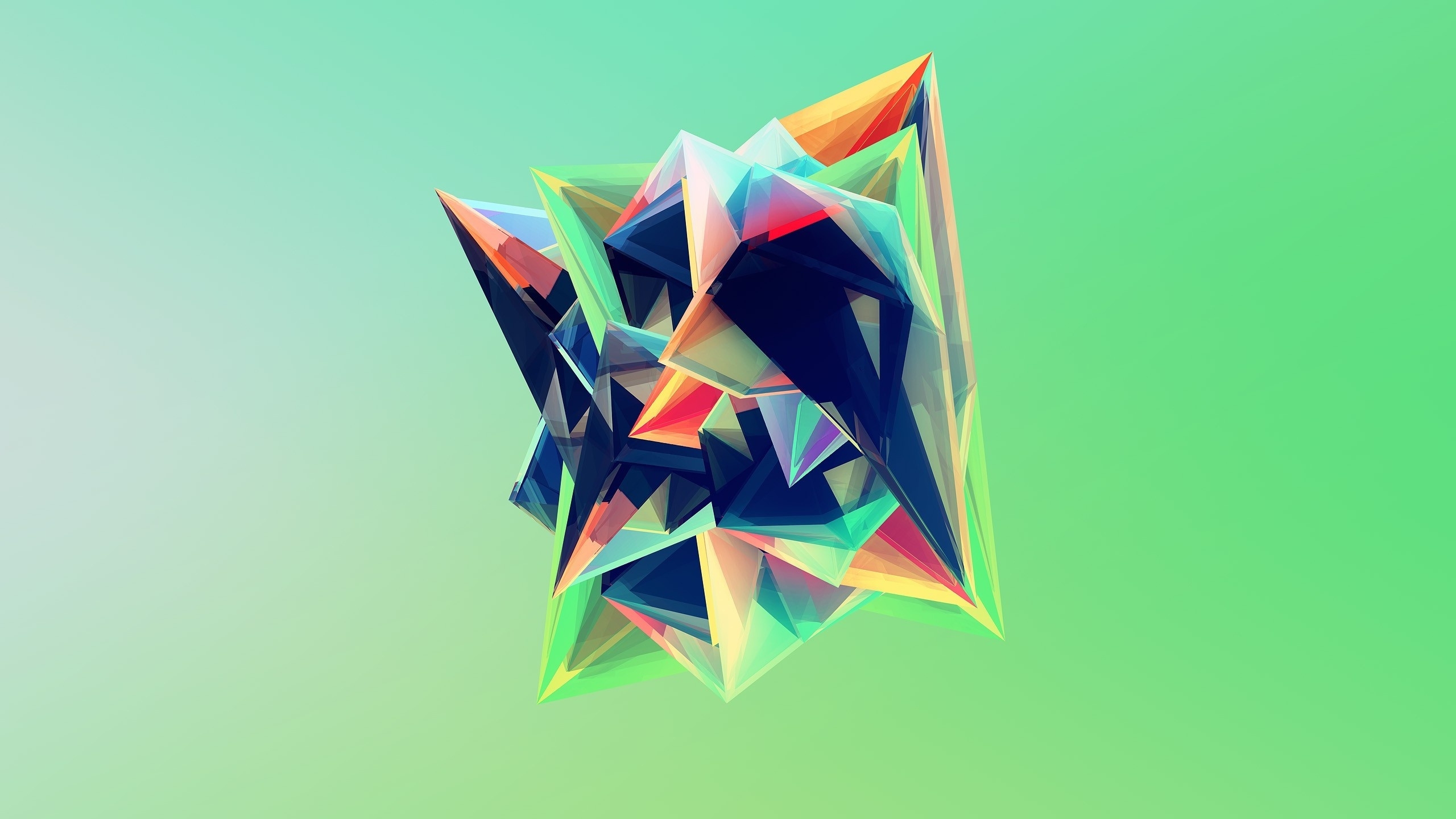 Wallpaper Low Poly Shapes Colorful Triangles Resolution2560x1440