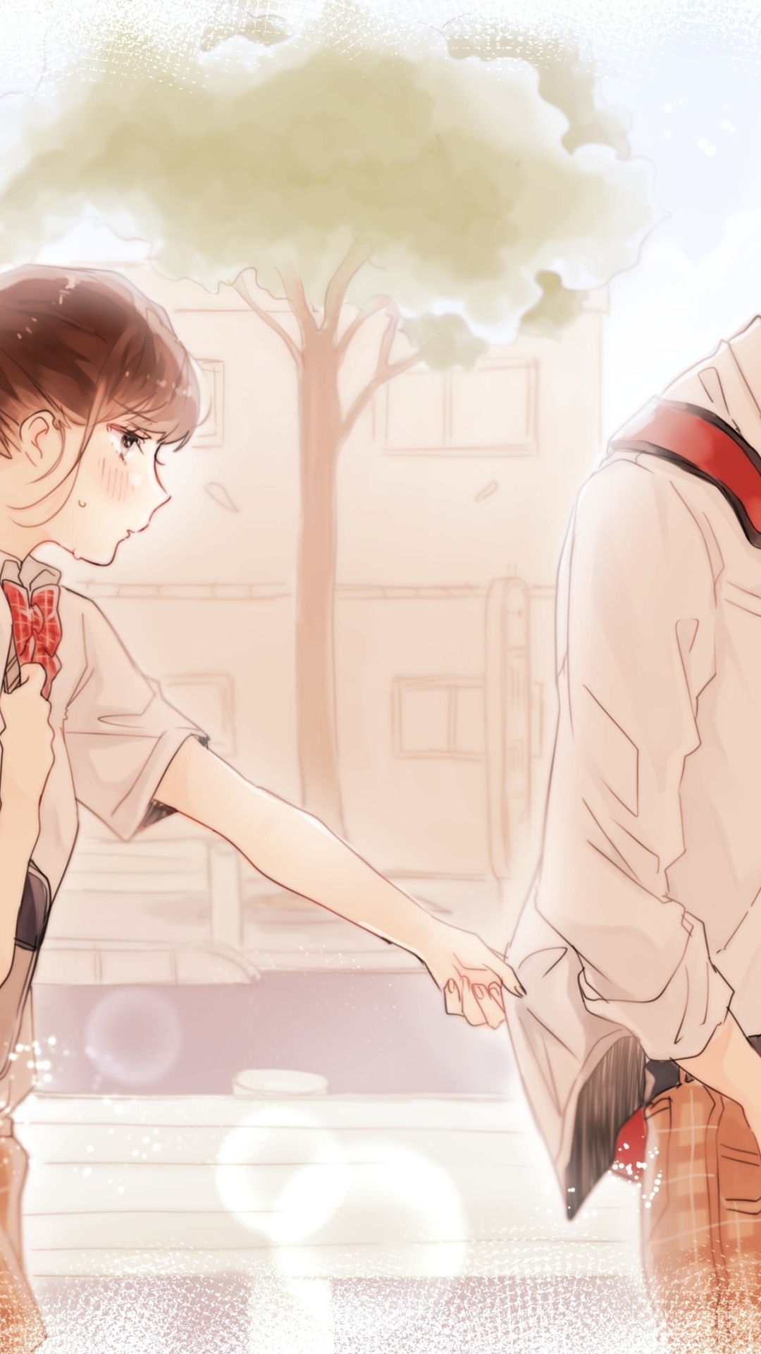 Wallpaper Cute, Profile View, Romance, Shoujo, School Uniform, Anime Couple  - Resolution:3035x2150 - Wallpx