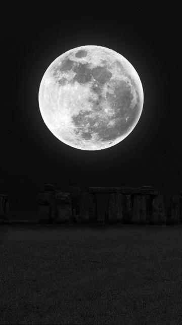 Wallpaper Stonehenge, Moon, Night, Stars - Resolution:2560x1440 - Wallpx