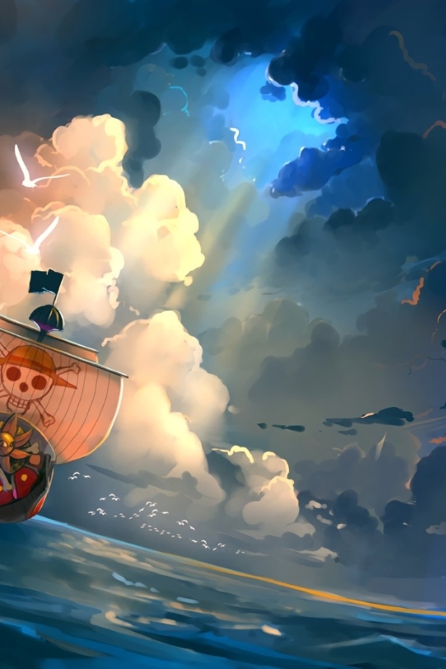 Wallpaper Clouds, Ocean, Artwork, Thousand Sunny, One Piece, Ship ...