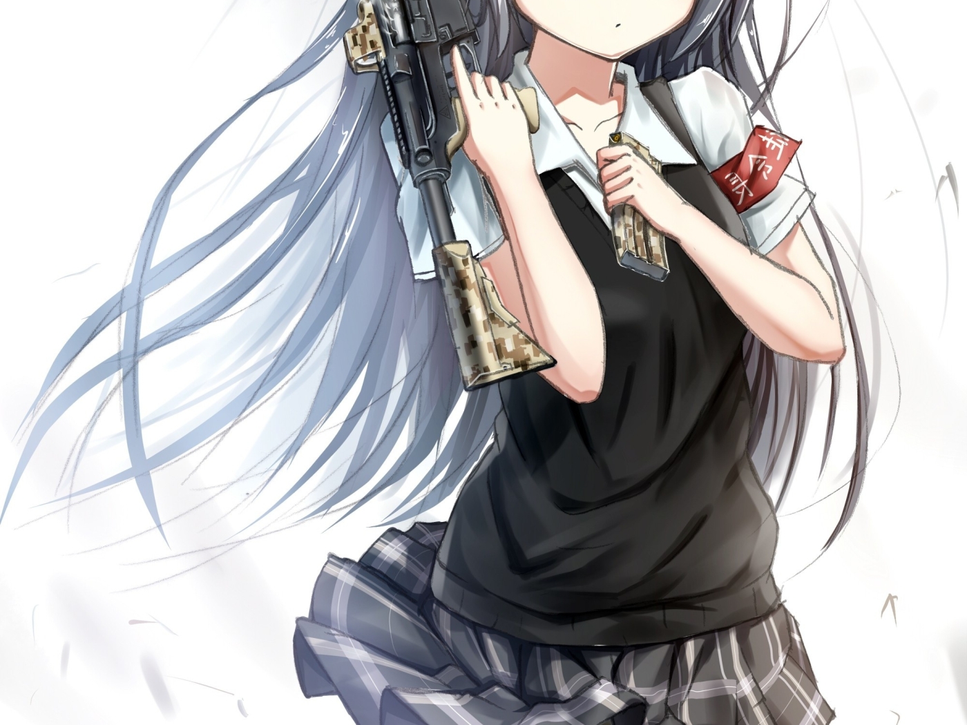 Wallpaper Long Hair Weapon Anime Girl M4a1 Resolution2000x3000