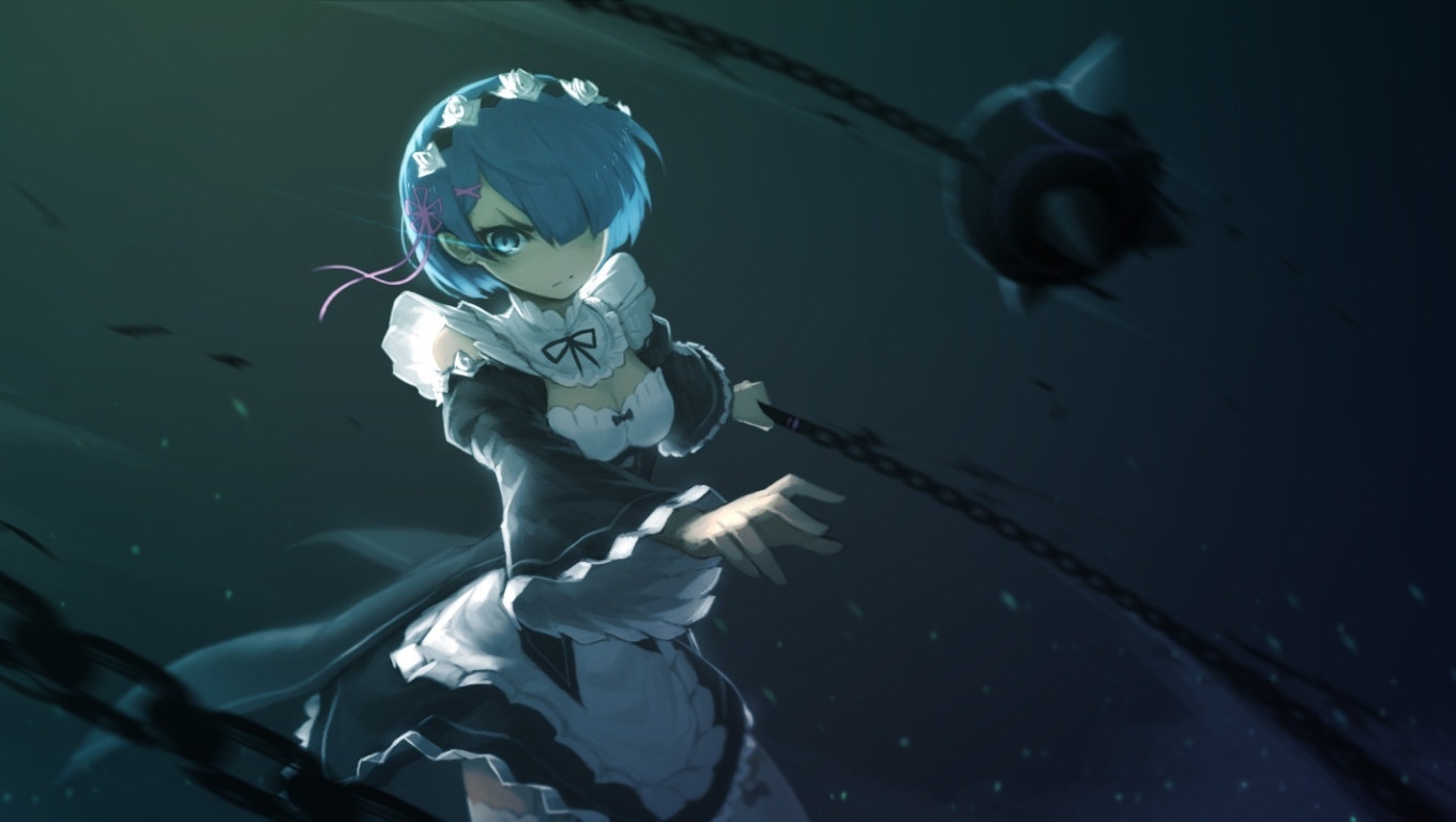 Wallpaper Maid, Chains, Rem, Reː Zero, Angry - Resolution:1600x800 - Wallpx