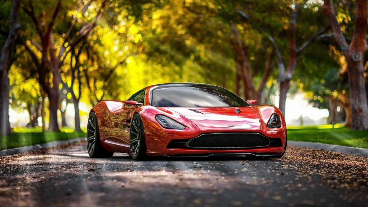 Wallpaper Red, Supercar, Cars, Front View, Aston Martin, Fall ...