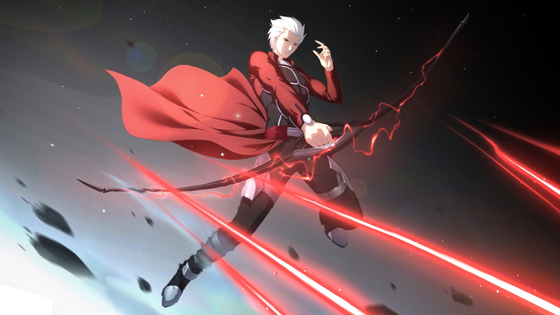 Wallpaper Fate Stay Night, Archer, Bow, White Hair - Resolution