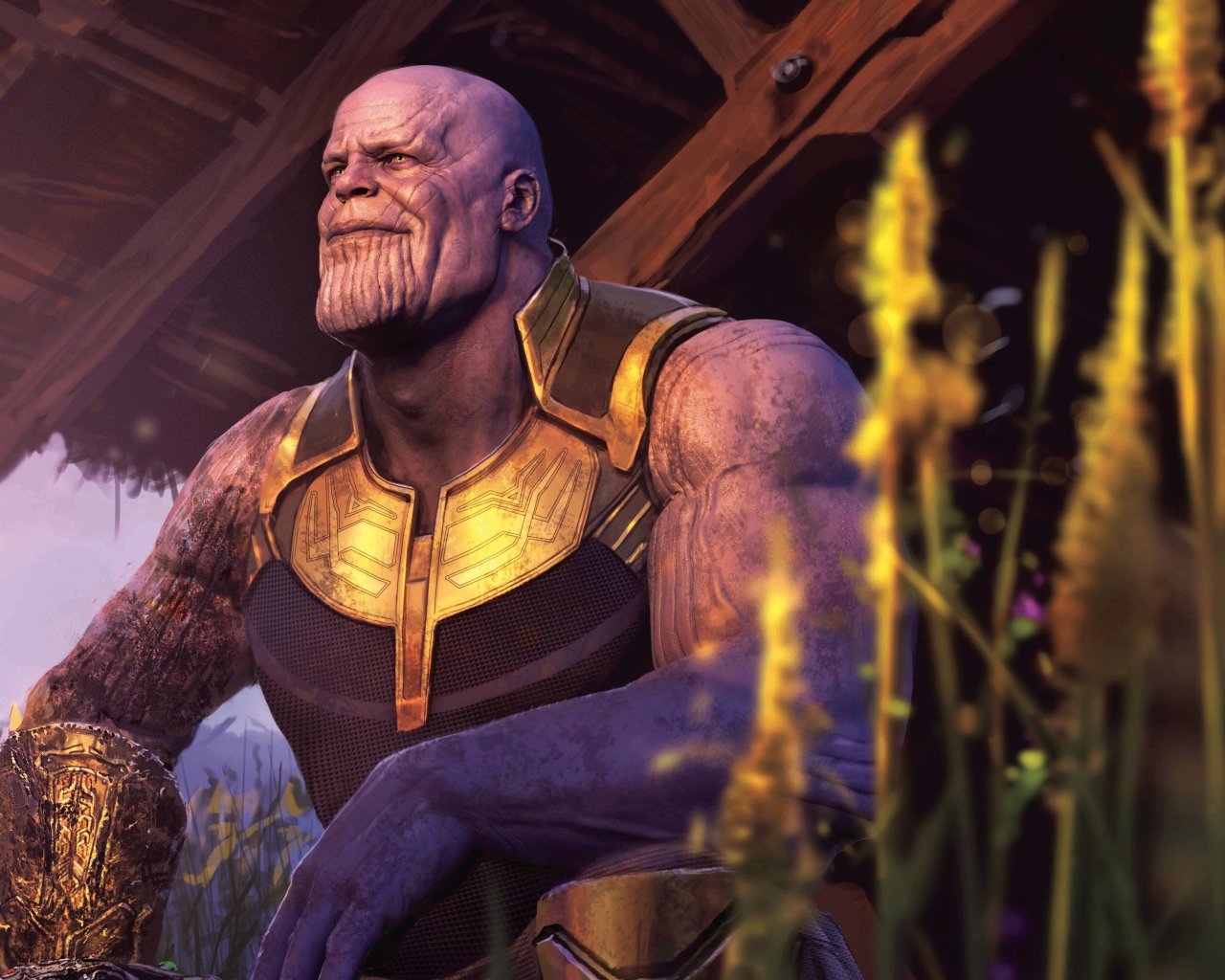 Wallpaper Thanos, Smiling, Artwork, Avengersː Infinity War - Resolution ...