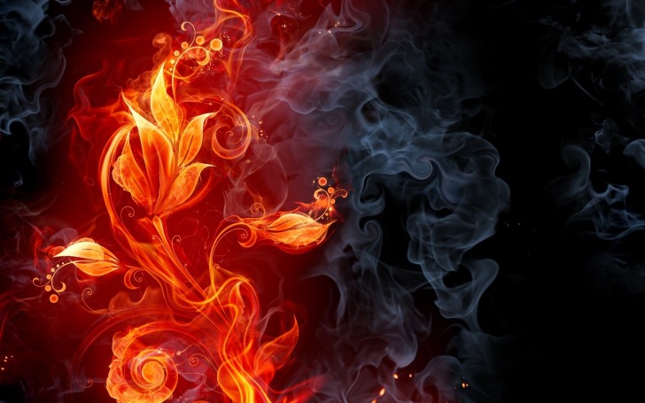 Wallpaper Flower, Fire, Smoke, Flames - Resolution:1920x1200 - Wallpx