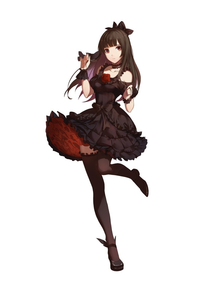 Wallpaper Black Dress, Gothic, Brown Hair, Ribbons, Anime Girl ...