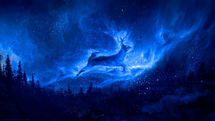 Wallpaper Artwork, Fantasy Deer, Blue Sky - Resolution:5333x3000 - Wallpx