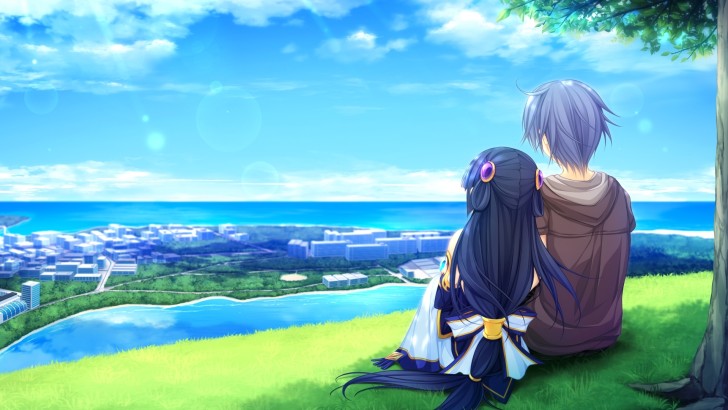 Wallpaper Cute, Romance, Anime Couple, Scenic, Clouds - Resolution ...