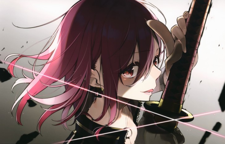 Wallpaper Katana, Pink Hair, Profile View, Anime Girl - Resolution ...