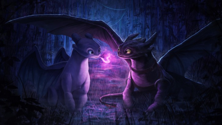 Wallpaper Night Fury, Light Fury, How To Train Your Dragon, Animation ...