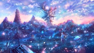 extraordinary imaginary world,anime world,studio ghibli style,colorful  beautiful world by Subaru_sama